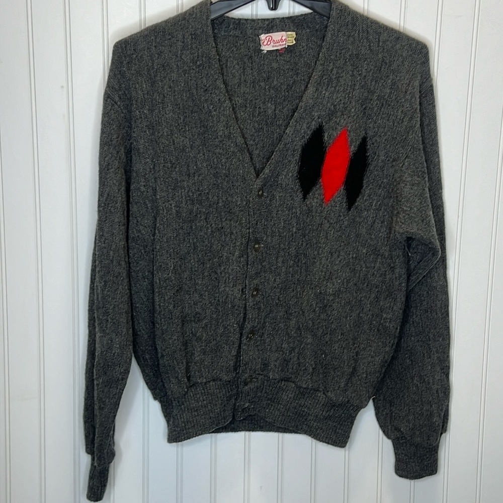 Vintage Dick Bruhn Wool Diamond Cardigan Size Small